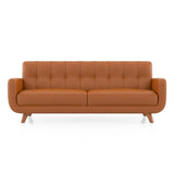 Wave Leatherette Sofa Set - Luxe Maple - Luxe Maple
