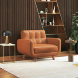 Wave Leatherette Sofa Set - Luxe Maple - Luxe Maple
