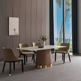 Zig Zag Luxury Dinning Table Set In Stainless Steel 304 - Luxe Maple