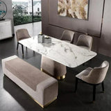 Zig Zag Luxury Dinning Table Set In Stainless Steel 304 - Luxe Maple