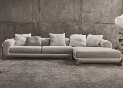 Aahed Premium Sectional Sofa in Brooklyn Fabric - Luxe Maple