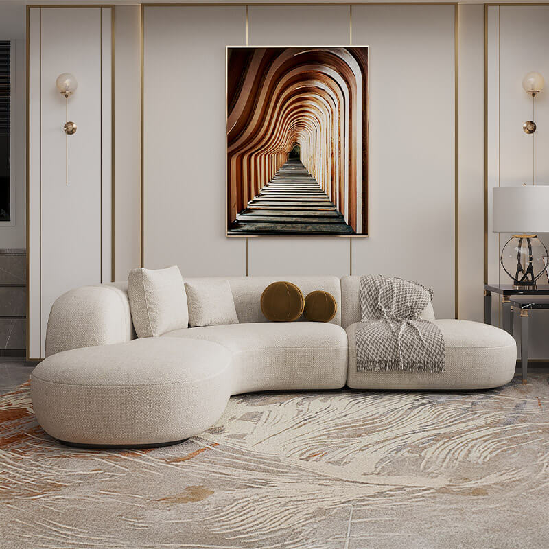Buccky Luxury Sectional Sofa in Brooklyn Fabric - Luxe Maple