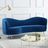 Jack Premium Upholstered Curved Sofa - Luxe Maple