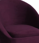 Mariana Velvet Finish Barrel Chair with Foot Stool in Wine Colour - Luxe Maple