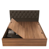 Quilt Plus Luxury Upholstered Bed in Brown Finish - Luxe Maple
