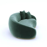 Krish Curved Premium Sofa Set in Suede - Luxe Maple