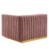 Unline Luxury Sectional Sofa in Suede - Luxe Maple