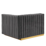 Unline Luxury Sectional Sofa in Suede - Luxe Maple