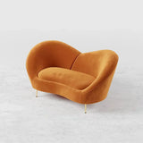 Hana Luxury Modern Velvet Upholstered Curved Sofa - Luxe Maple