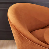 Hana Luxury Modern Velvet Upholstered Curved Sofa - Luxe Maple