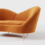 Hana Luxury Modern Velvet Upholstered Curved Sofa - Luxe Maple