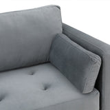 Volly High Back Couch Mid-century Suede SS Legs Chaise Sofa - Luxe Maple