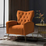 Jacky Chesterfield Chair in Suede - Luxe Maple