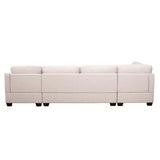 Jeffo Modern Suede Sectional U Shape Sofa - Luxe Maple