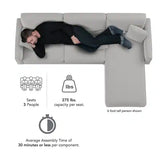 Celio Modern Suede Sectional Sofa - Luxe Maple