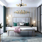 Matrix Luxury Upholstered Bed In Leatherette - Luxe Maple