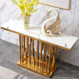 Uniline Golden Console Table - Stainless Steel - Luxe Maple