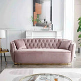 Rolex Chesterfield Suede Tufted Sofa Set
