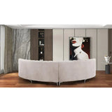 Mexican Round Modern Suede Sectional Sofa - Luxe Maple