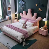 Tulip Upholstered Kids Bed Without Storage in Suede - Luxe Maple