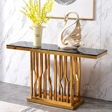Uniline Golden Console Table - Stainless Steel - Luxe Maple