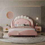 Kido Upholstered Kids Bed Without Storage in Suede - Luxe Maple