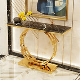 Rolex Golden Console Table - Stainless Steel - Luxe Maple