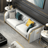 Bentley Luxury Chesterfield Sofa Set In Off White - Luxe Maple