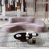 Pacific Luxury Modern Velvet Upholstered Curved Sofa - Luxe Maple