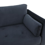 Volly One Couch Mid-century Sectional Sofa in Black - Luxe Maple