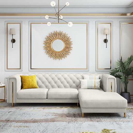 Relexo Premium Modern Sofa Set in Beige Leatherette - Luxe Maple