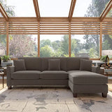 Celio Modern Suede Sectional Sofa - Luxe Maple