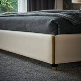 Crave Luxury Upholstered Bed in Leatherette - Luxe Maple