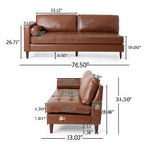 Depy Sectional Sofa Set in PU Leatherette - Luxe Maple