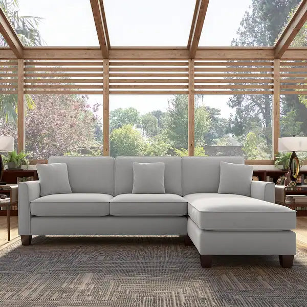 Celio Modern Suede Sectional Sofa - Luxe Maple
