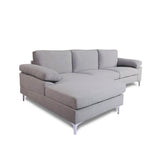 Inox Modern Suede Sectional Sofa - Luxe Maple