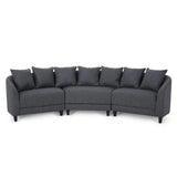 Rolex Round Modern Molfino Sectional Sofa - Luxe Maple
