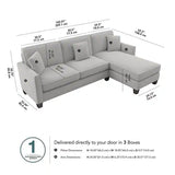 Celio Modern Suede Sectional Sofa - Luxe Maple