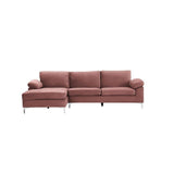 Inox Modern Suede Sectional Sofa - Luxe Maple