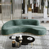 Pacific Luxury Modern Velvet Upholstered Curved Sofa - Luxe Maple
