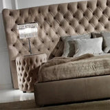 Quilt Nexa Premium Upholstered Bed With Side Tables in Suede - Luxe Maple