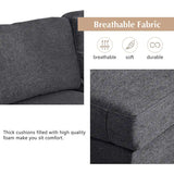 Jeffo Modern Suede Sectional U Shape Sofa - Luxe Maple