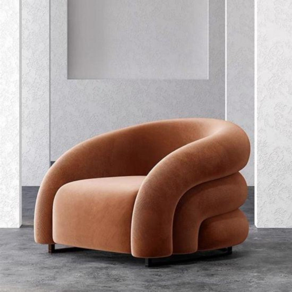 Husky Suede Accent Chair - Luxe Maple