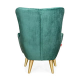 Nano Button-Tufted Wingback Chair In Green - Luxe Maple