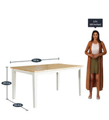 Smarty 6 Seater Dining Table in White Color - Luxe Maple