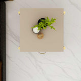 Cripto Side Table in SS Frame - Luxe Maple