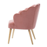 Lotus Upholstered Arm Chair In Velvet - Luxe Maple