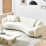 Nextra Curved Sofa Set In Suede - Luxe Maple