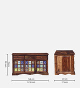 Nextra Sheesham Wood Sideboard Cabinet | Solid Wood Storage - Luxe Maple