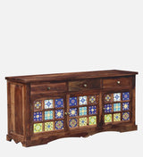 Nextra Sheesham Wood Sideboard Cabinet | Solid Wood Storage - Luxe Maple